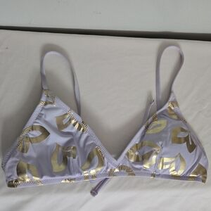 J. Crew Gold Foil White Triangle Bra